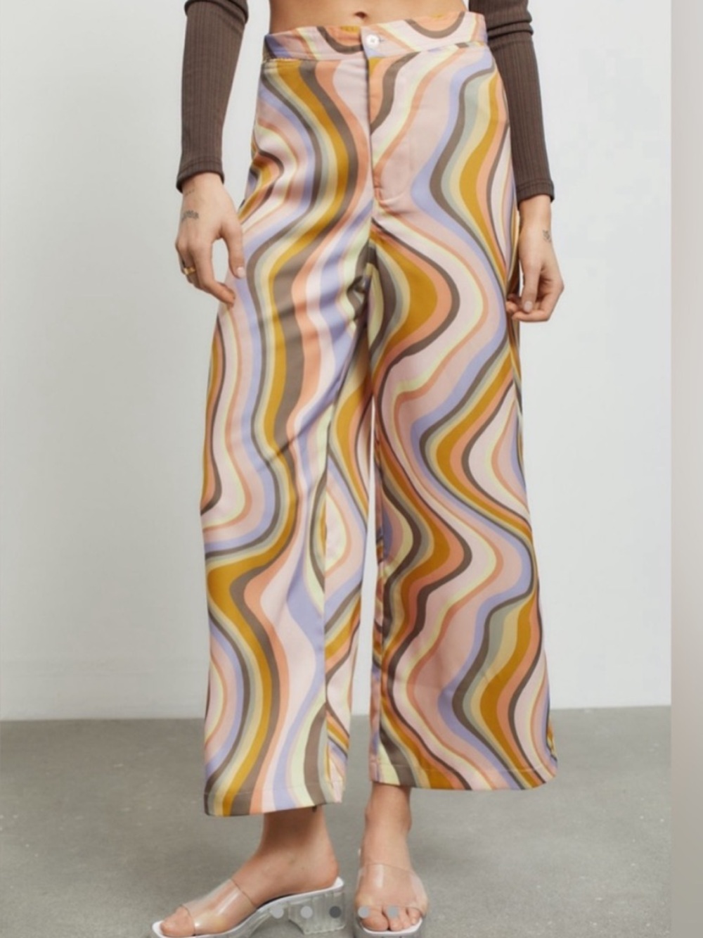 Urban Outfitters Olympia Pattern 70’s Pattern Wide Leg Pants Medium